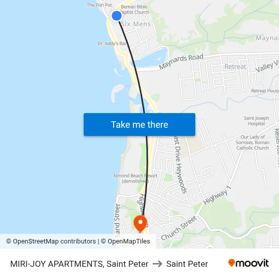 MIRI-JOY APARTMENTS, Saint Peter to Saint Peter map