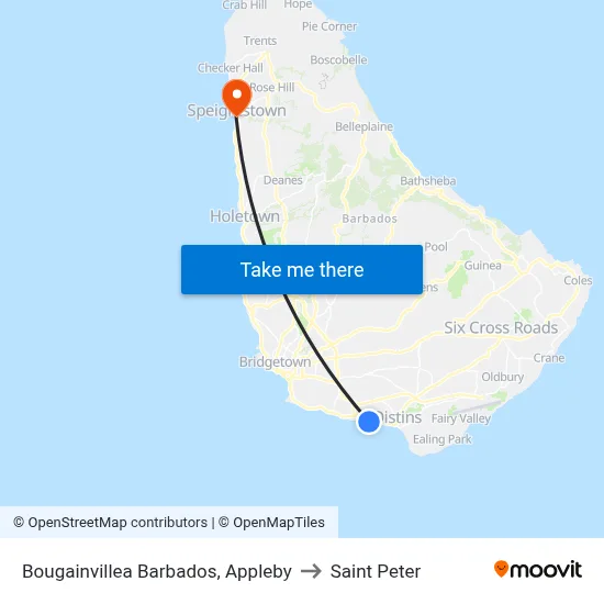 Bougainvillea Barbados, Appleby to Saint Peter map