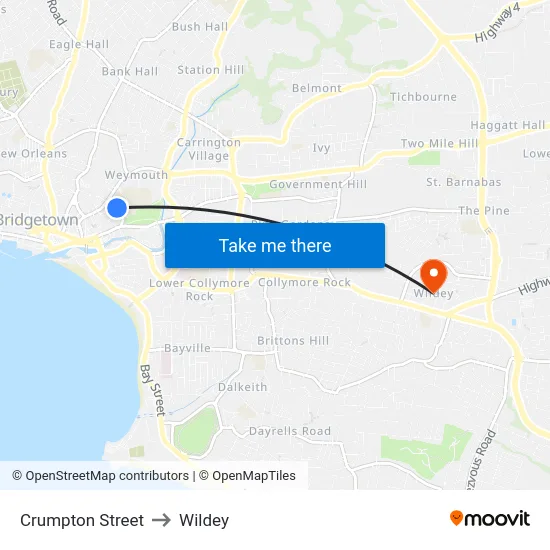 Crumpton Street to Wildey map