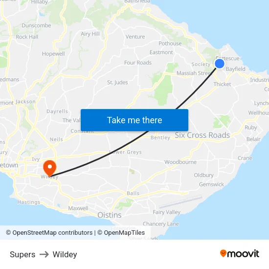 Supers to Wildey map