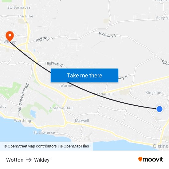 Wotton to Wildey map