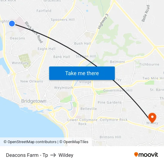 Deacons Farm - Tp to Wildey map