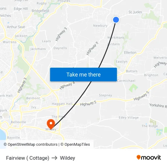 Fairview ( Cottage) to Wildey map