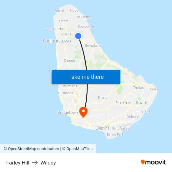 Farley Hill to Wildey map