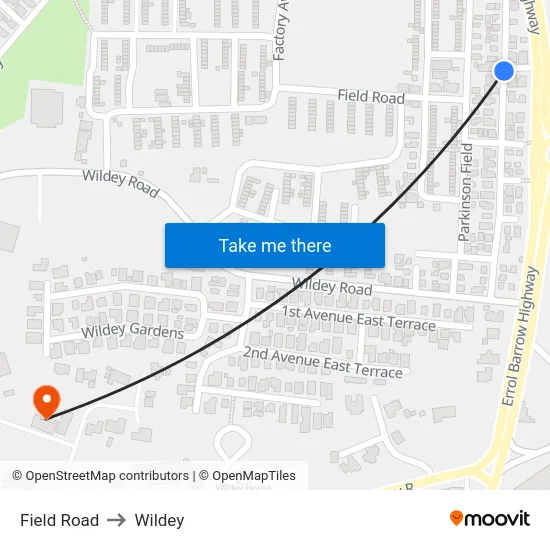 Field Road to Wildey map
