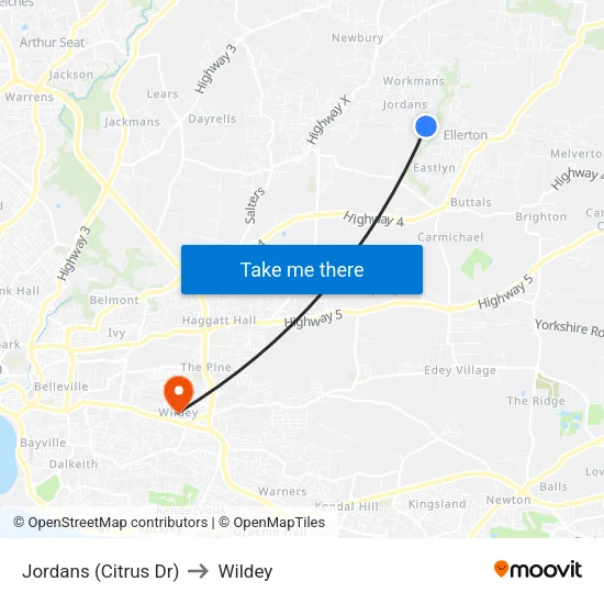 Jordans (Citrus Dr) to Wildey map