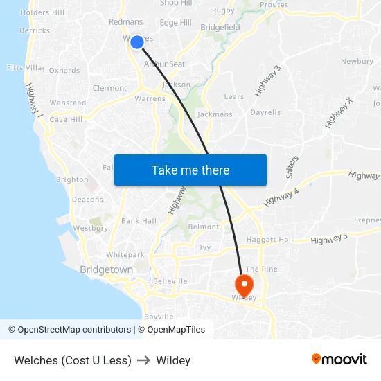 Welches (Cost U Less) to Wildey map