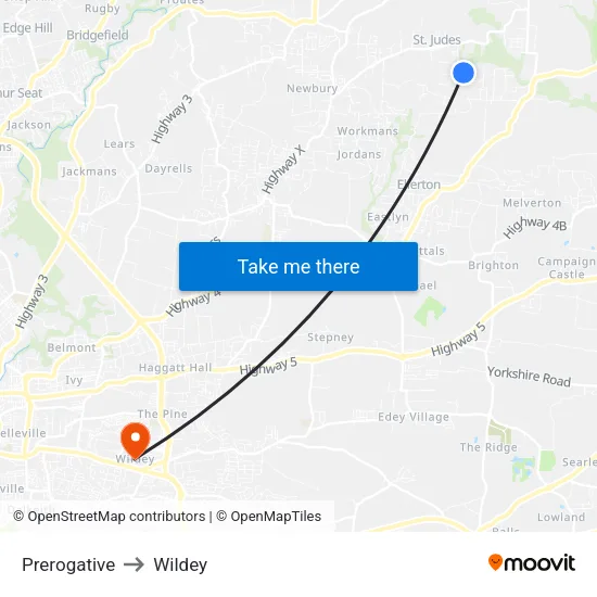 Prerogative to Wildey map