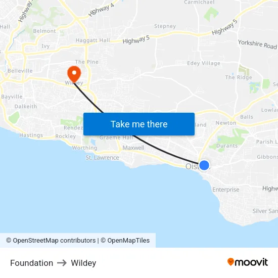 Foundation to Wildey map