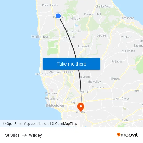 St Silas to Wildey map