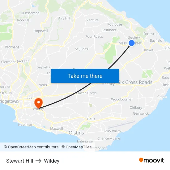 Stewart Hill to Wildey map