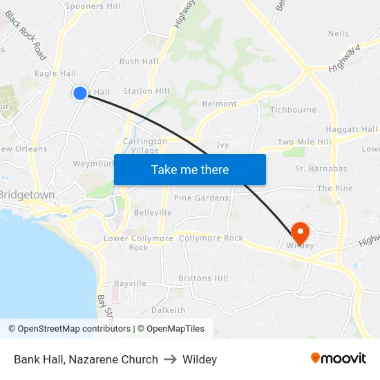 Bank Hall, Nazarene Church to Wildey map