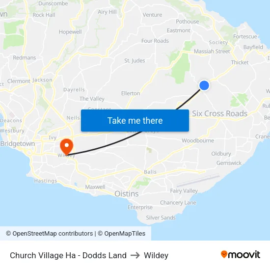 Church Village Ha - Dodds Land to Wildey map