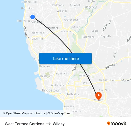 West Terrace Gardens to Wildey map