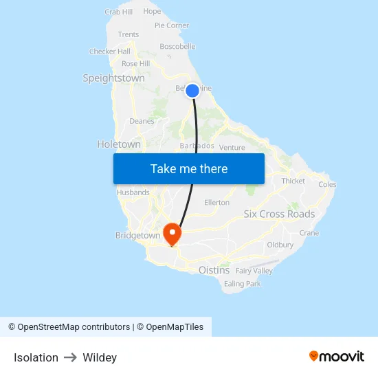 Isolation to Wildey map