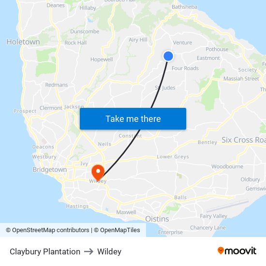 Claybury Plantation to Wildey map