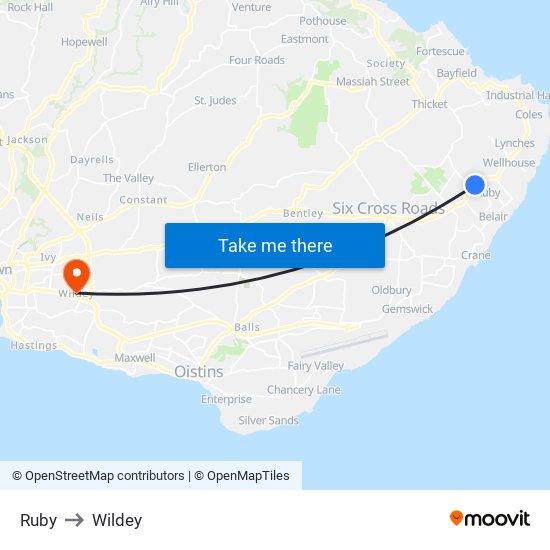 Ruby to Wildey map