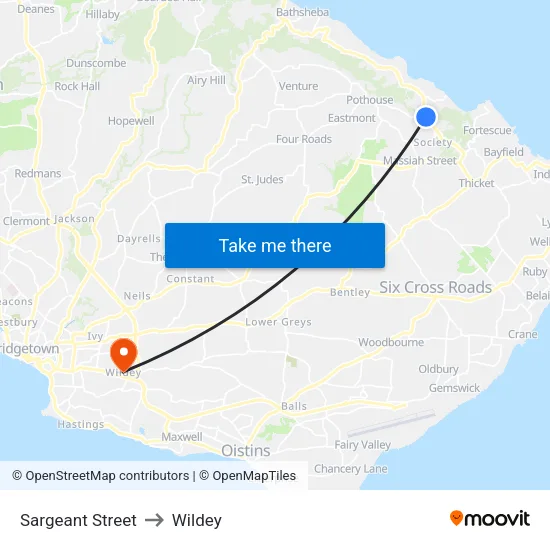 Sargeant Street to Wildey map
