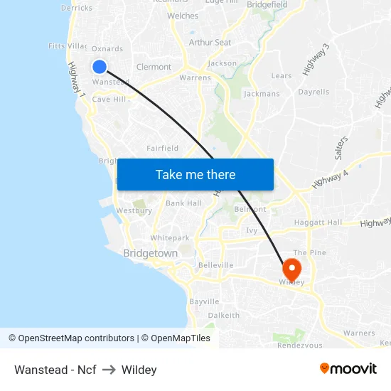 Wanstead - Ncf to Wildey map