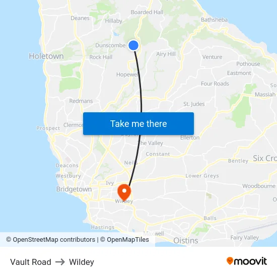 Vault Road to Wildey map