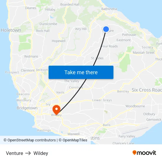Venture to Wildey map