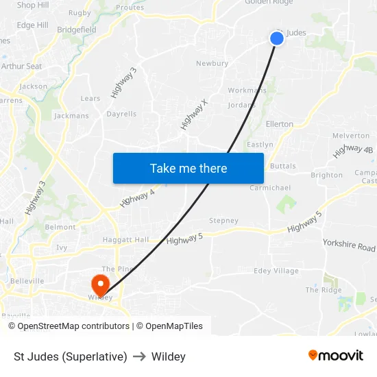 St Judes (Superlative) to Wildey map