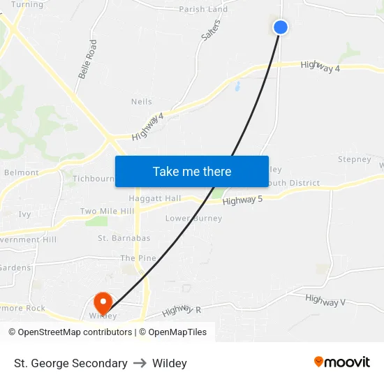 St. George Secondary to Wildey map