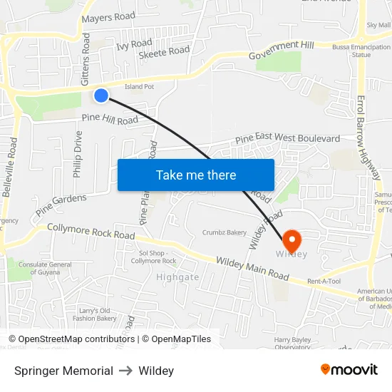 Springer Memorial to Wildey map