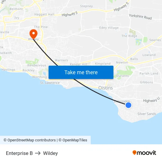 Enterprise B to Wildey map