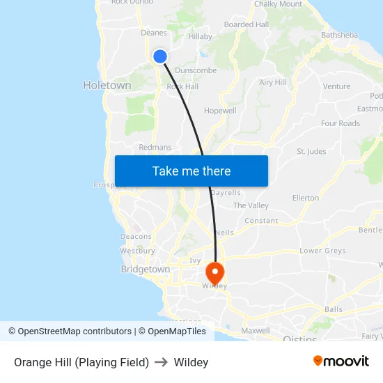 Orange Hill (Playing Field) to Wildey map