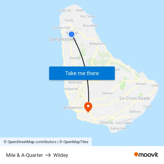 Mile & A-Quarter to Wildey map