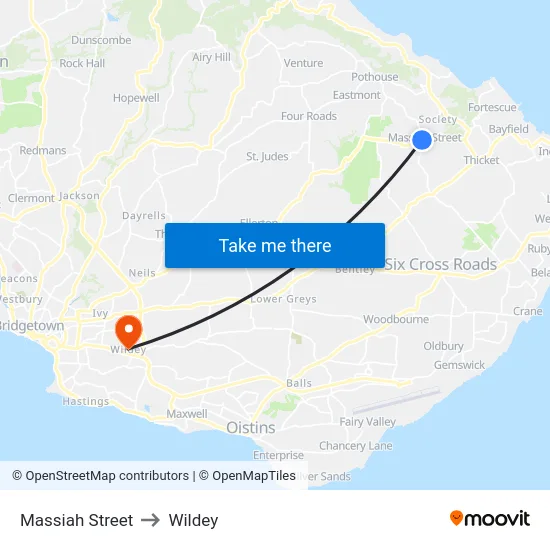 Massiah Street to Wildey map
