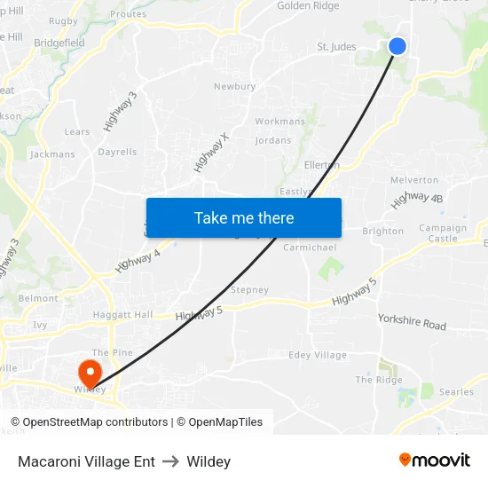 Macaroni Village Ent to Wildey map