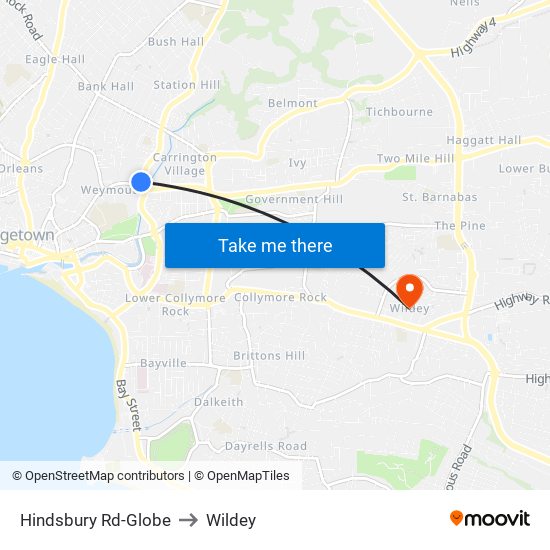 Hindsbury Rd-Globe to Wildey map