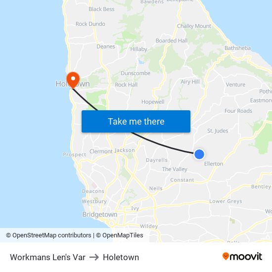 Workmans Len's Var to Holetown map