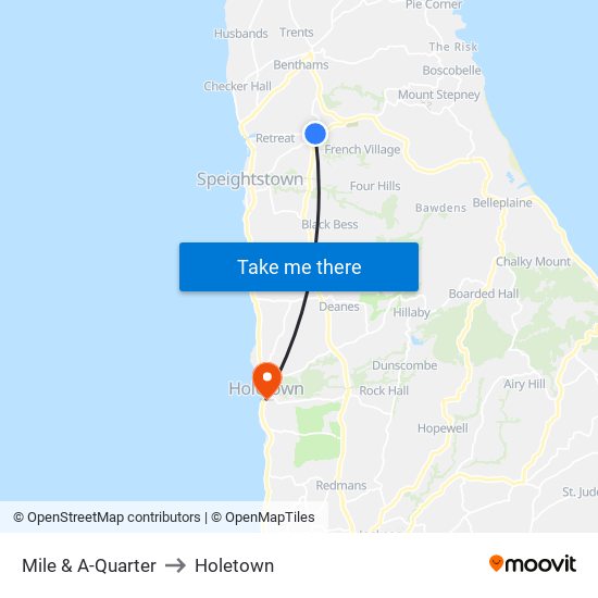 Mile & A-Quarter to Holetown map