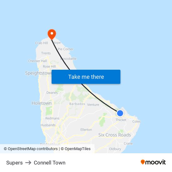 Supers to Connell Town map