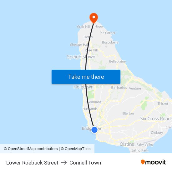 Lower Roebuck Street to Connell Town map