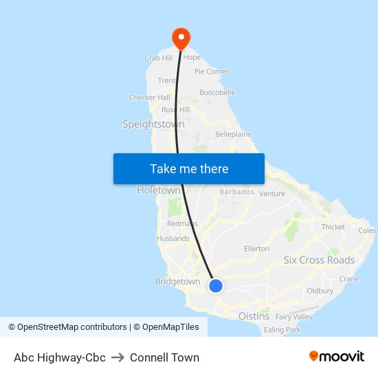 Abc Highway-Cbc to Connell Town map