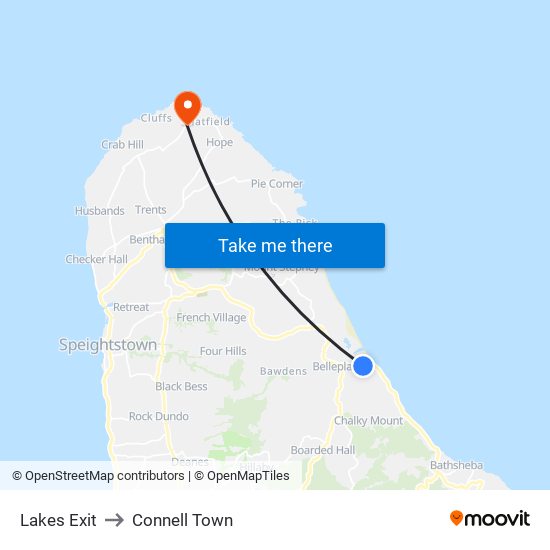 Lakes  Exit to Connell Town map
