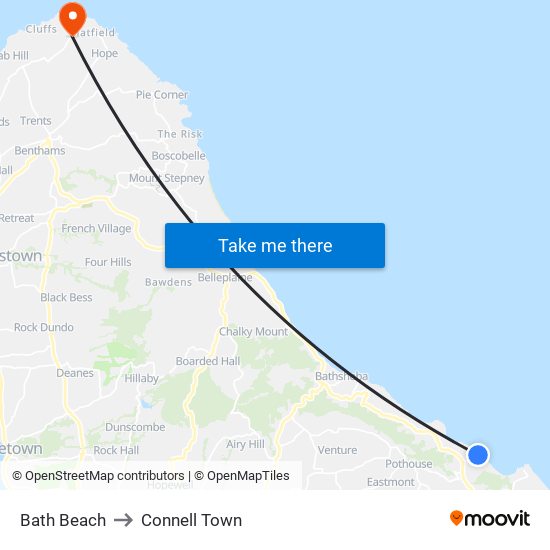 Bath Beach to Connell Town map