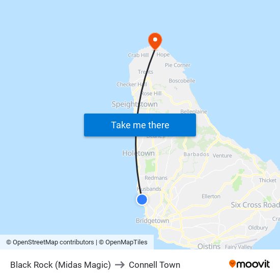Black Rock (Midas Magic) to Connell Town map