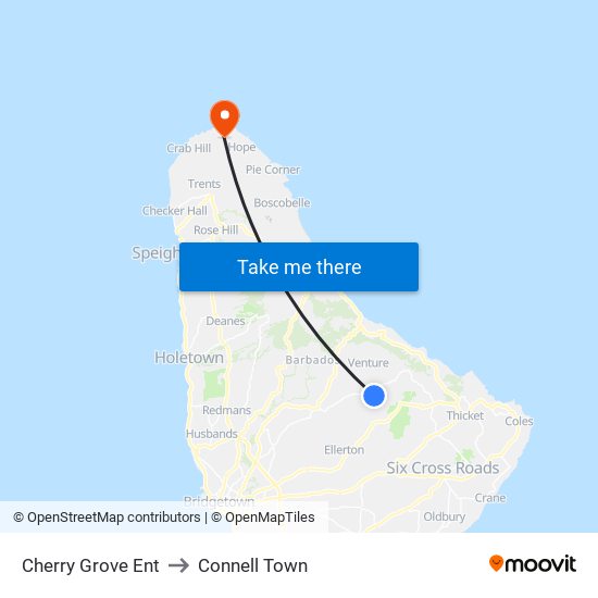 Cherry Grove Ent to Connell Town map