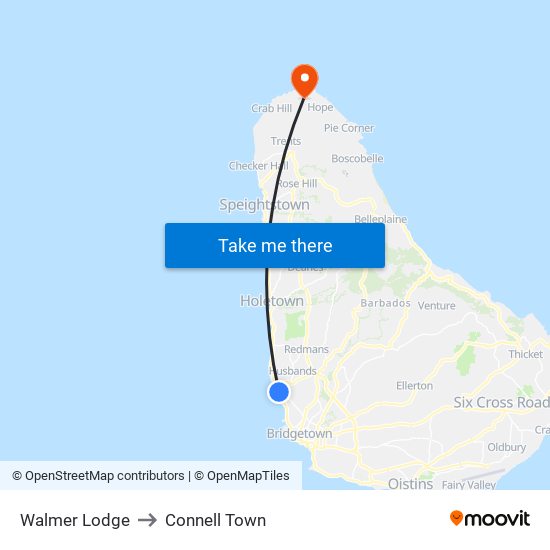 Walmer Lodge to Connell Town map