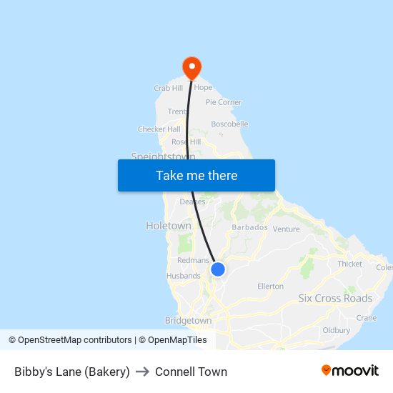 Bibby's Lane (Bakery) to Connell Town map