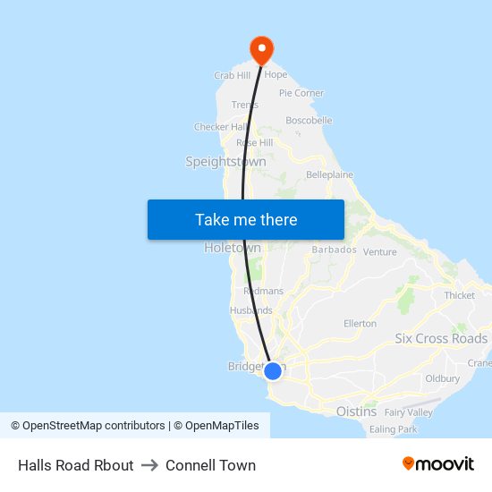Halls Road Rbout to Connell Town map