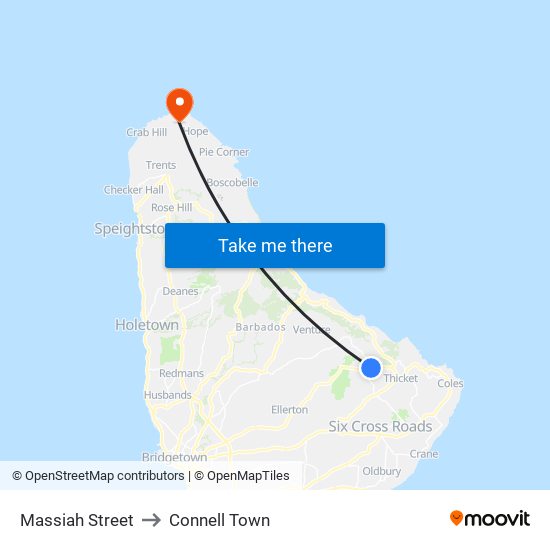 Massiah Street to Connell Town map