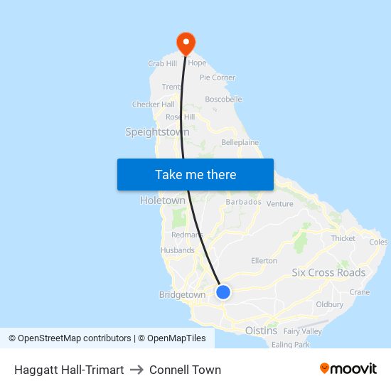 Haggatt Hall-Trimart to Connell Town map