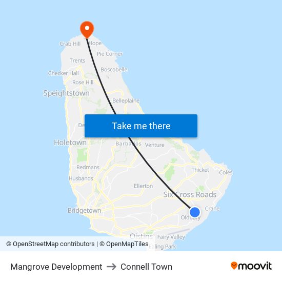 Mangrove Development to Connell Town map