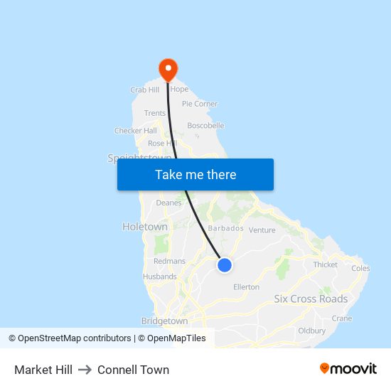 Market Hill to Connell Town map